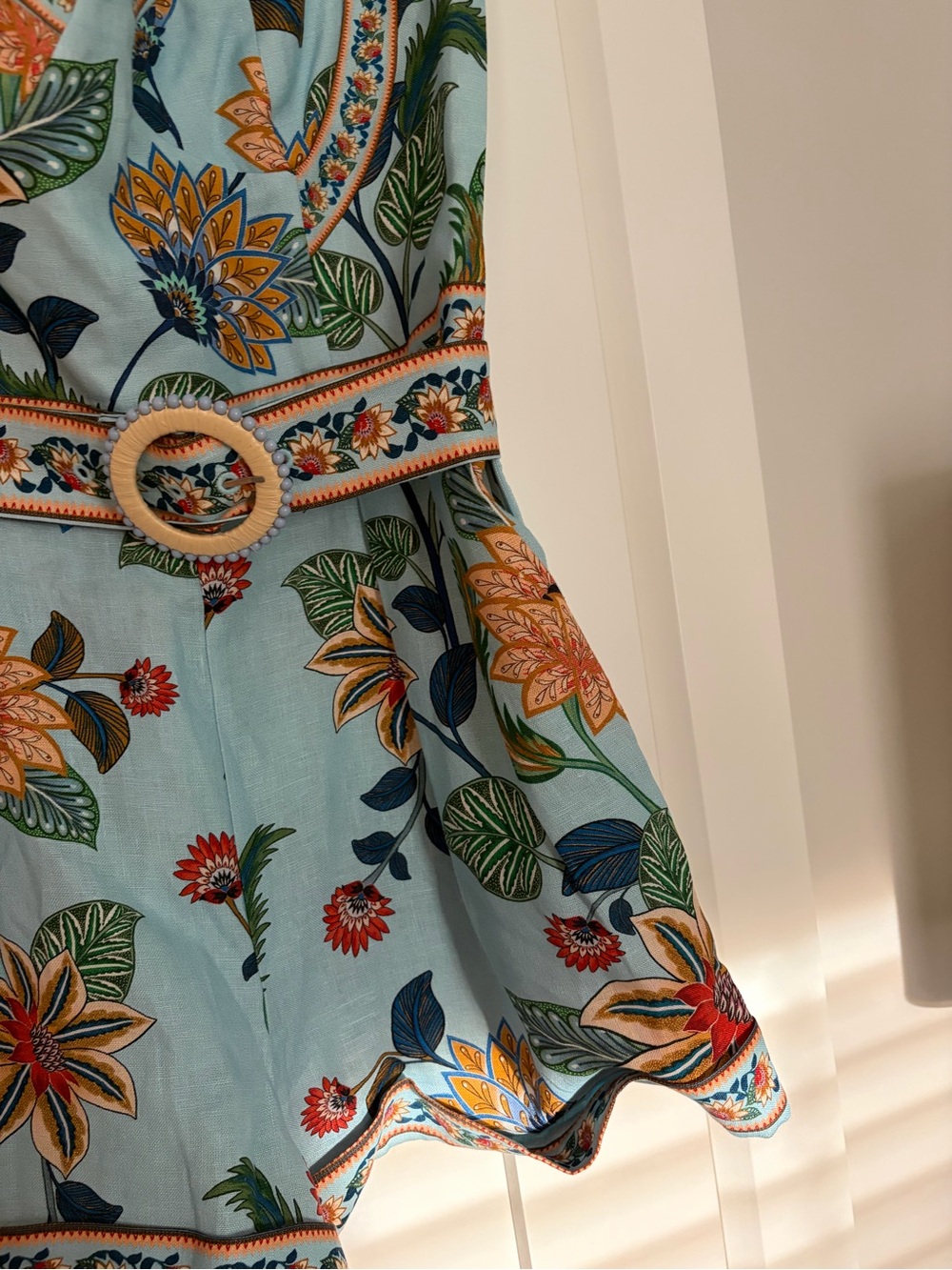 Light Blue Floral Farm Rio Romper - Picture 2 of 3